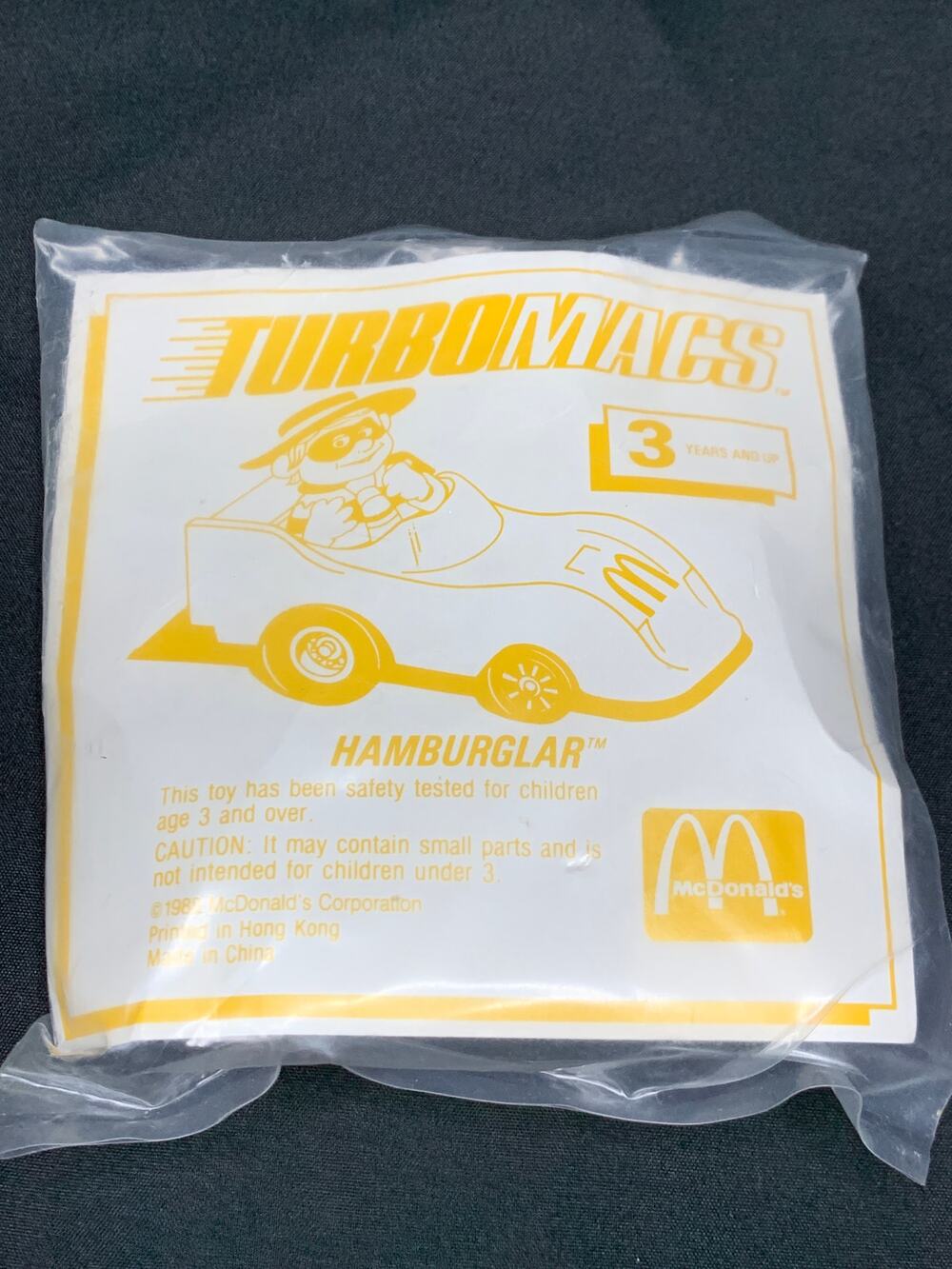 1988 McDonald's Turbo Macs Hamburglar Pull Back Car Happy Meal Toy Sealed